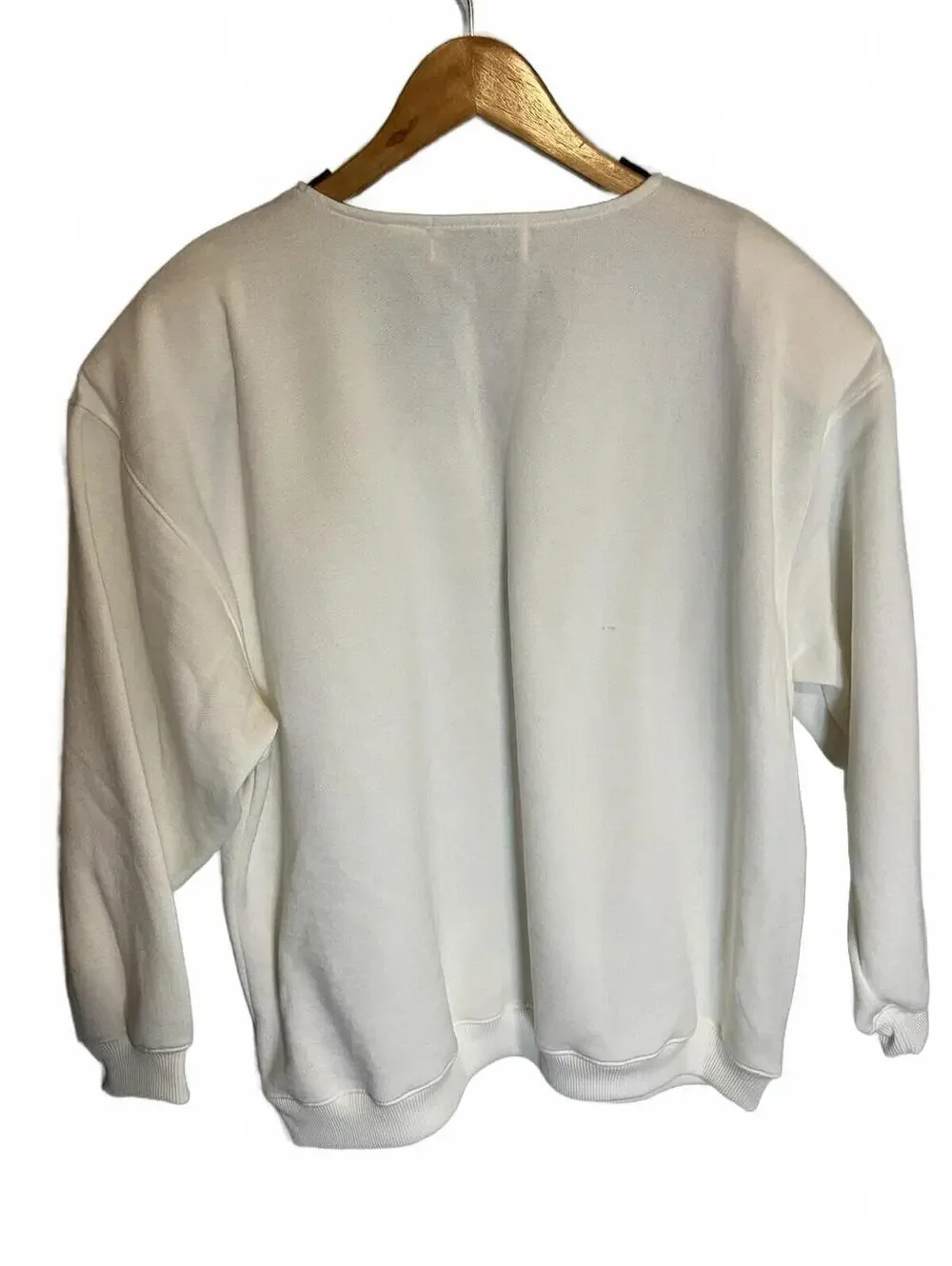 VTG Shenanigans Women's Crew Neck Sweatshirt Floral Size 2X Ivory Grandmacore